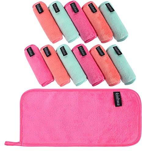 KinHwa Microfaser Waschlappen Make-up Entferner Tuch Waschbar Abschminktücher Ultraweich Waschlappen Gesicht Wiederverwendbar 15×30cm 12 Stück