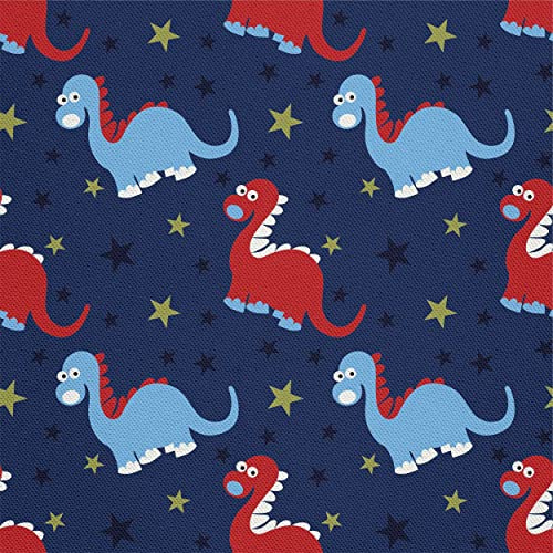 HEKO PANELS Stoff Oxford Wasserdichte Meterware Canvas-Stoff Polyester Stoff Zum Nähen Nähstoffe Möbelstoffe Dekostoffe Wasserabweisend Blickdicht Kinder Dinosaurier 1 Meter 155 x 100 cm, DX011