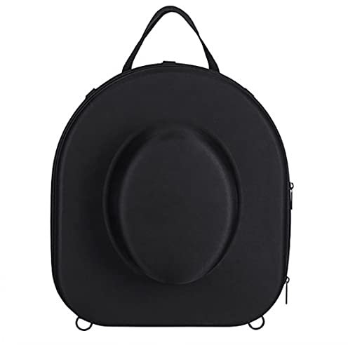 CRIVOX Hutbox für Fedora, Panama, Cowboyhüte, Hut, Reisehülle mit Verstellbarem Schultergurt, Universalgröße, Schwarz, Large