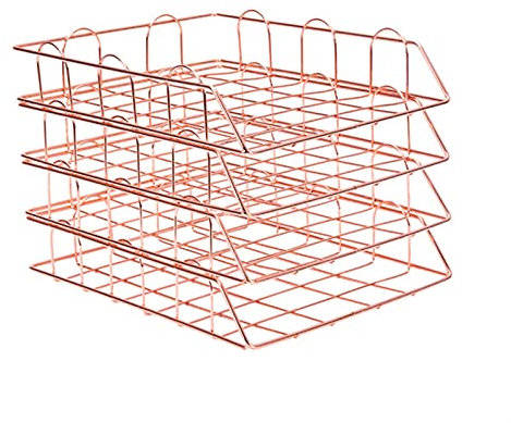 Zeitschriftenhalter, Schreibtisch-Organizer, Dokumentenablage aus goldenem Metall, Büro-Organizer, geschichtete Papieraufbewahrung, Papierablage, Schreibtischzubehör, Zeitschriftenständer, manuelle Ab