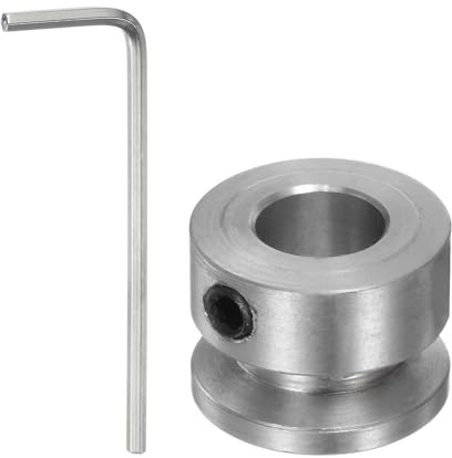 sourcing map Einzelrillen Riemenscheibe Keilriemenscheibe 8mm feste Bohrung 16mm Außendurchmesser Aluminiumlegierung mit Sechskantschlüssel für Bohrmaschine 4mm PU-Rundriemen