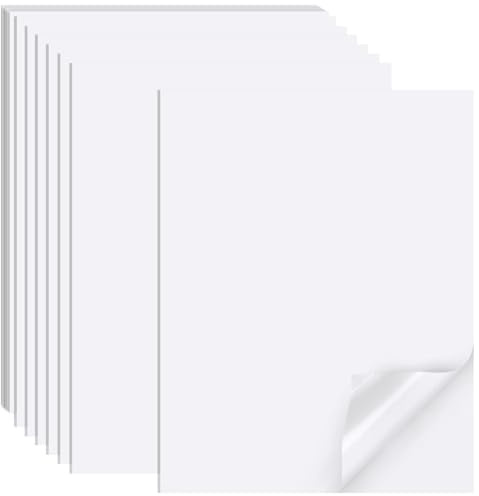 Thapncow 20 ark högkvalitativa vinyldekalfolier, 100 % transparent självhäftande, lämplig för laser- och bläckstråleskrivare, snabbtorkande, kristallklara självhäftande A4-papper