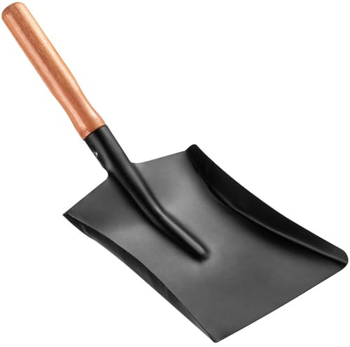 Hardys Coal Shovel - Small Hand Shovel with Detachable Wooden Handle for Fireplace Ash, Garden BBQ, Gardening - Durable Alloy Steel - Rust-Resistant - 44 x 22 x 4cm