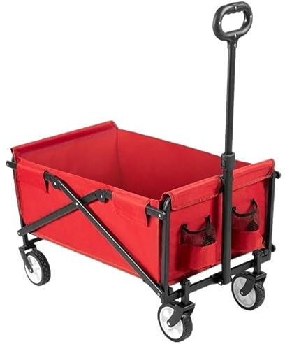 CRBUDY Campingtrolley, tragbarer, zusammenklappbarer Gartentrolley, robuster Trolley, Einkaufswagen für Camping im Freien, Zugwagen, Transport im Freien (C)