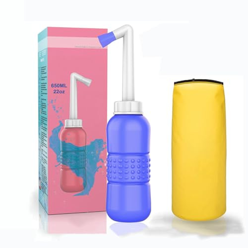 Giural Portable Bidet Reise-Bidet, Po Dusche Tragbares Bidet Für Reisen, Geburt, Dirver, Outdoor, Camping, Mit Aufbewahrungstasche, 650 Ml Travel Bidet,Blau
