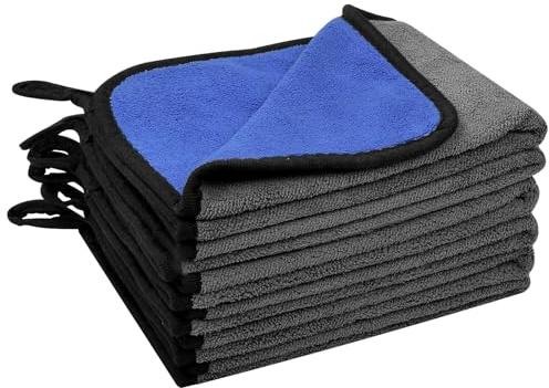 Homirty Panno Auto Microfibra,6 Pezzi Panni In Microfibra,Panno Asciugatura Di Pulizia In Microfibra,Panni Lucidanti Per La Cura Professionale Dell'auto,40x30cm,Per Auto E Moto,Asciugare E Lucidare