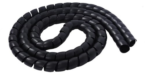 2 Meter Spiral Protector Car Washer Hose Casing Flame Retardant Wrap Sleeving Decorative Spiral Protective Cover for Hydraulic Tubing Wraps Cable(Black,20mm inside diameter)