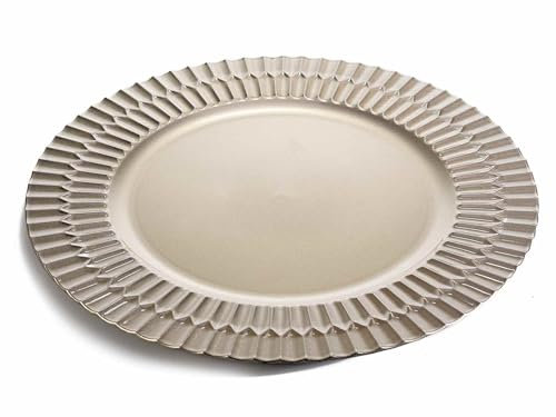 Gruppo Maruccia - Sottopiatto in Plastica Riutilizzabile con Bordo Decorato - Per Feste, ricorrenze, Natale - Set da 12