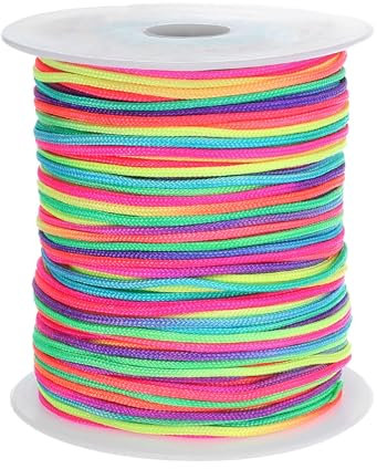 sourcing map Nylon String for Bracelets, 2mm 109 Yards Nylon Cord Satin String Beading Elastic String for Window Curtain Blind Bracelets Sewing Necklace Crafts, Multicolor