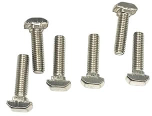 Boulons à tête en T, Vis à tête marteau, Tête de marteau M8 x 16mm, série 4040, Bol en Nickel plaqué for profil en aluminium 4040, vis à fente en T, 30 pièces