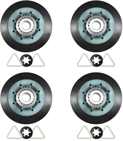 4 Pack W10314173 Dryer Drum Support Roller Kit Compatible with Whirlpool, Kenmore & Maytag Replace W10314171, 3396802, 3401846, WPW10314173, 8536974, AP6019303