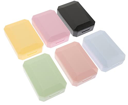 FRCOLOR 6sets Mirror Box for Contact Lenses Portable Travel Lens Case Holder for Halloween and Everyday Use
