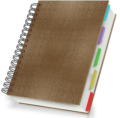 Yarotm Notizbuch Kariert A5-100GSM Papier Spiralblock Notizblock 14x21cm - Braun Hardcover Graph Paper Notebook - 120 Blatt Notizheft A5 Spiralbindung - Karierter Block