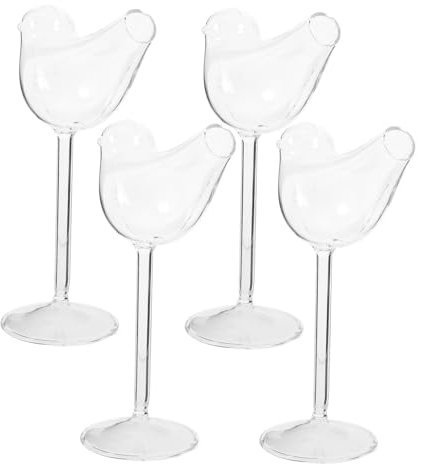 KICHOUSE Bicchieri Da Cocktail Affumicati Creativi in Vetro a Forma Di Animale, Set Da 4 Pezzi, Dimensioni Comode, Superficie Liscia, Per Feste e Riunioni