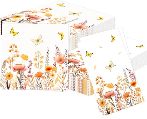 automne fleurs sauvages accessoires fête serviettes florales action | 40 pièces automne fleurs sauvages accessoires fête serviettes florales action de grâces décoration table automne récolte baby