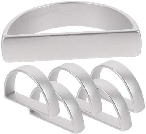 INOOMP 6pezzi Anelli Portatovaglioli in D-shape Opaco Porta Tovaglioli Resistente in Lega Di Zinco Per Tavolo Da Pranzo Per Matrimoni Feste e Cene Familiari