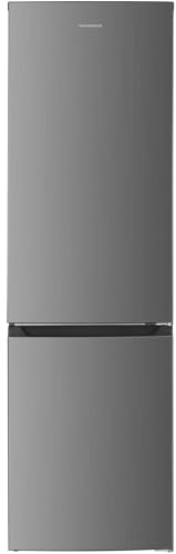 HEINNER Kühl-Gefrierkombination freistehend 253 L, Total No Frost, Kühlschrank mit Gefrierfach, Edelstahloptik, LED-Innenbeleuchtung, wechselbarer Türanschlag, Energieklasse E, 5 Jahre Garantie