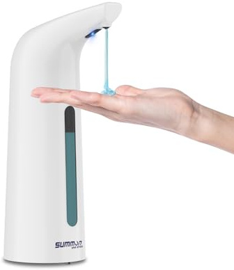 Summon The Elve Seifenspender Automatisch,400ML Berührungsloser Batteriebetriebener Elektrischer Seifenspender mit Sensor,4 Stufen Verstellbar No Touch Soap Dispenser für Küche (Weiß)