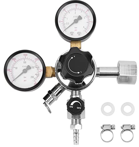 Beer Regulator Pressure Relief Valve, Quick Disconnect Kegerator Regulator with Adjustment Knob Home Beer Air Pressure Regulators for Soda Bars