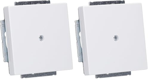 Busch-Jaeger 1742-84 Blindzentralscheibe mit Tragring Studioweiß Plattform 63 2CKA001710A3161 (Packung mit 2)