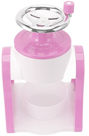 FILFEEL Macchina per il Ghiaccio Tritato a Manovella con Lame in Acciaio Inossidabile - Tritaghiaccio Portatile e Sicuro per Casa, Bar, Ristoranti e Bancarelle Alimentari (PINK)