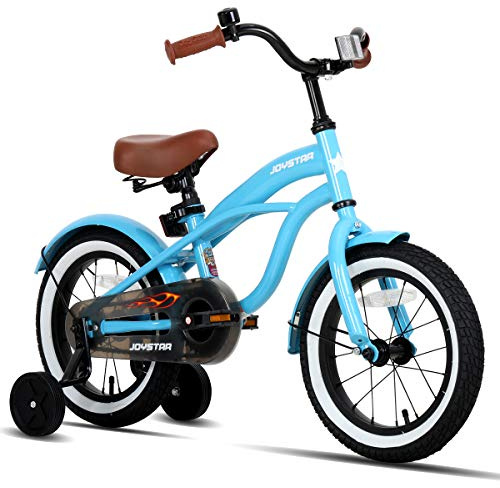JOYSTAR 14 Inch Kids Bike with Training Wheels for Ages 3-5 Years Old Girls Boys Bikes Toddler Bike Beach Cruiser Kids Bicycle Blue