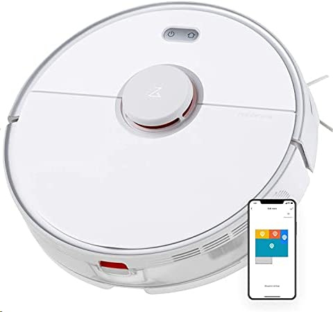 Roborock dammsugare S5 Max med rengöringsfunktion, 2000 Pa, robotdammsugare med app för djurhår, matta, vit