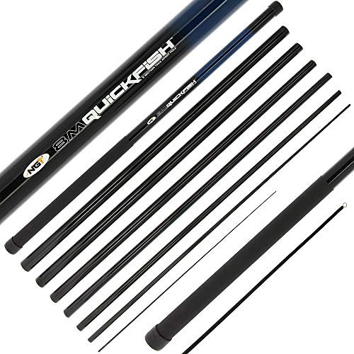 DNA Leisure NGT Quick Angelrute, 8 m, zum Auseinandernehmen, Fiberglas mit Kunststoffhülse