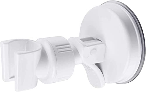 Handbrause Halterung,Saugnapf-Handbrausehalter,Wiederverwendbarer Handbrausehalter,360°Drehbar Verstellbarer Brausehalter,Abnehmbarer Duschkopf Halterung,Wandmontierte Saugnapfhalterung(Weiß 1Packung)