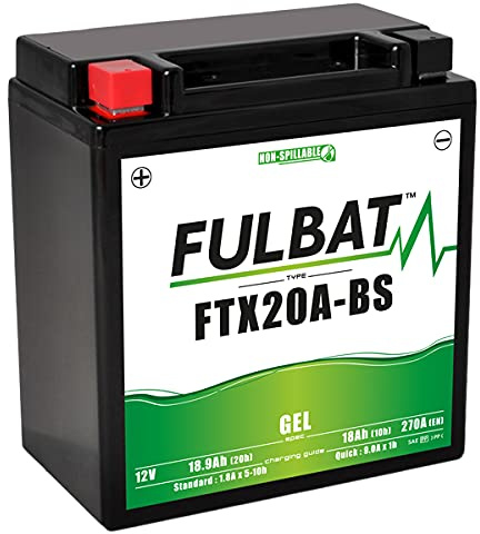 Fulbat – Batería Fulbat Gel SLA FTX20A-BS GEL 12 V 18 Ah 270 - 150 x 57 x 161 + izquierda
