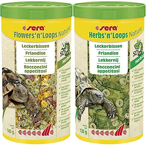 sera Flowers and Loops Nature 1.000 ml (140 g) - Leckere Blüten für eine artgerechte Abwechslung & Herbs and Loops Nature 1.000 ml (120 g) - Leckere Kräuter für eine artgerechte Abwechslung
