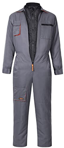 Yukirtiq Herren 2 in 1 Gepolstert Overall Arbeitskleidung Winter Rallye-Kombination Arbeitsoverall mit vielen Taschen Overall für Handwerker