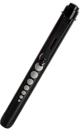 Exeton Diagnostic Penlight Pen Torch Light Reusable LED Penlight with Pupil Gauge for Nurses Doctors with Pocket Clip PL02 (Black)