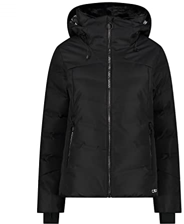 CMP W Jacket Fix Hood Xiii Schwarz - Wasserdichte atmungsaktive Damen Multifunktionsjacke, Größe 44 - Farbe Nero