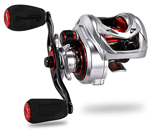 Sougayilang MAX Baitcasting-Rolle 8,0:1 Hochgeschwindigkeits-Angelrolle 18LB Carbonfaser-Bremskraft Baitcaster-Angelrollen mit magnetischem Bremssystem