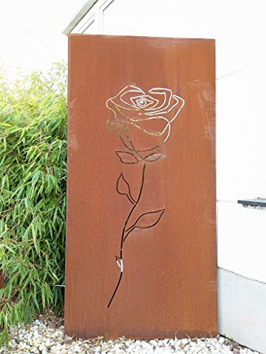 Zen Man Edelrost SichtschutzWand Rost Garten Sichtschutzwand Rosen Gartenzubehör aus Metall Handarbeit 1mm B75H150cm 032166-2