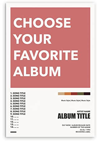 Request Your Own Album Choice, Custom Album Cover Posters,Wall Art Print Wall Decor, Personalized Customized Gifts Idea Family, Friend
