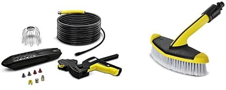 Kärcher Nettoyeur gouttières/canalisations 20 m Accessoire pour nettoyeurs Haute Pression & Brosse Triangulaire, Noir, Taille Unique