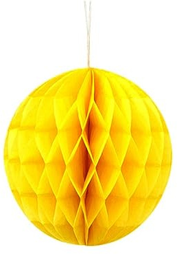 Lanterna a sfera a nido d'ape in carta, matrimonio, compleanno, decorazione per bambini, doccia, palla a nido d'ape, decorazione a sfera floreale-giallo, 6 pollici