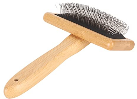 FOSA Macrame Slicker Comb, Wool Brush, Pins Bamboo Slicker Carding Rug Comb, Bamboo Cleaning Slicker Brush for Pet Tapestry, Macrame Brush Fur Brushes Wool Carding Brushes (L)