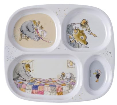 PLATEAU À 4 COMPARTIMENTS ERNEST ET CÉLESTINE Pour Enfant 6Mois+ - Mélamine - Sans BPA - 24 x 21- Lavable Au Lave-Vaisselle – PETIT JOUR PARIS.