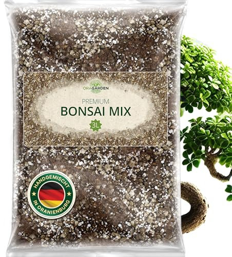ORAGARDEN Bonsai Erde für Zimmerpflanzen und Garten - 3L Bonsai Substrat für Baum, Palmen - 6 Komponenten Bonsaierde