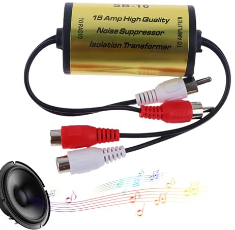 Firulab Filtro antirumore Audio per Auto,Filtro antirumore automobilistico - Segnali Audio Filtro antirumore per Auto | Isolatore del Circuito di per autoradio, Riduttore di soppressore di Rumore