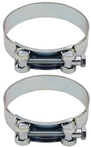SKIR'CO Lot de 2 colliers de serrage renforcés de 92 à 97 mm, en acier galvanisé, collier de serrage réglable, collier de serrage pour tuyau