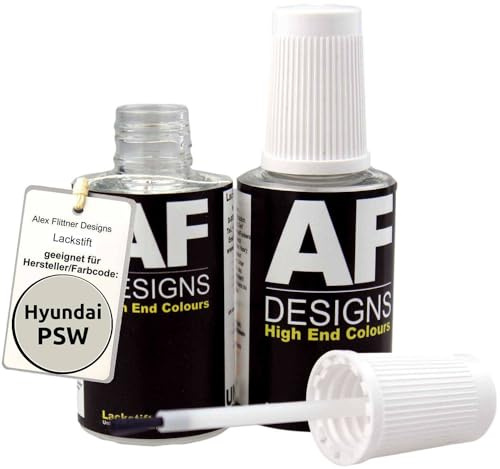 Alex Flittner Designs Lackstift für Hyundai PSW Polar White schnelltrocknend 2x20ml Autolack