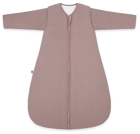 emma & noah Baby Schlafsack 3.5 TOG, Strampelsack für den Winter, in vielen Farben, Bio-Baumwolle, Oeko-TEX Zertifiziert, Abnehmbare Ärmel, Schlafsack für Neugeborene (Essential Berry, 60)