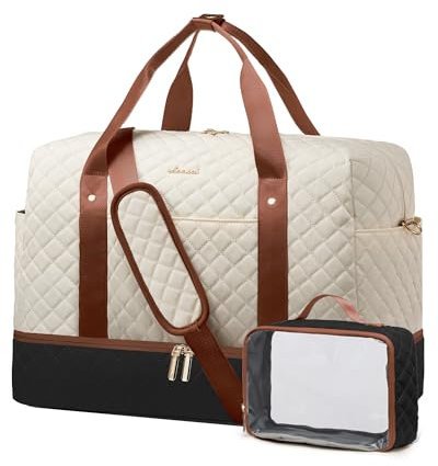 LOVEVOOK Reisetasche Damen, Weekender Sporttasche mit Schuhfach, Travel Bag Handgepäck Tasche für Flugzeug, Kliniktasche Geburt Krankenhaustasche Duffel Bag Swimmtasche für Reise Sport