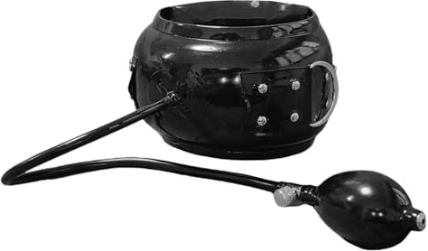 GREEFEI Latex Gummi Aufblasbarer Halsreif Hinten Reißverschluss | Schwarz Naturkautschuk Unisex Handgefertigt,Wasserfest und Dehnbar Geeignet für Latex Liebhaber Accessoire