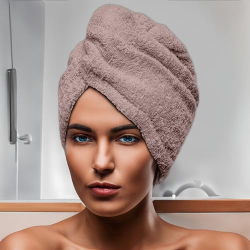 Soleil d'Ocre Lagune Asciugamano per capelli, in cotone, da 24 x 62 cm, di colore rosa antico