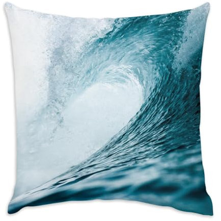 Fabulous Kissen aus Samt, weiß, Welle, Meer, Ozean, Wasser, Foto, Marine, Tauchen, Surfen, Bali – 40 x 40 cm – samtige Haptik – Bezug und Kissen inklusive
